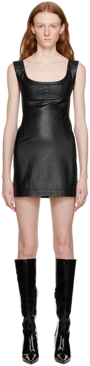 Mekko Miaou Miaou Vivi Faux-Leather Minidress Musta | 5022PYPON