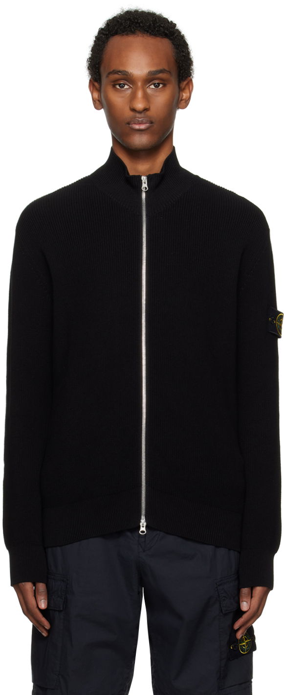 Villapaita Stone Island Patch Sweater Musta | 8015526D8