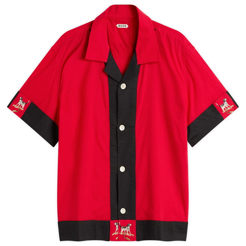 Paita Bode Pointer Embroidered Dog Short Sleeve Shirt Monivärinen | MRF25SH038