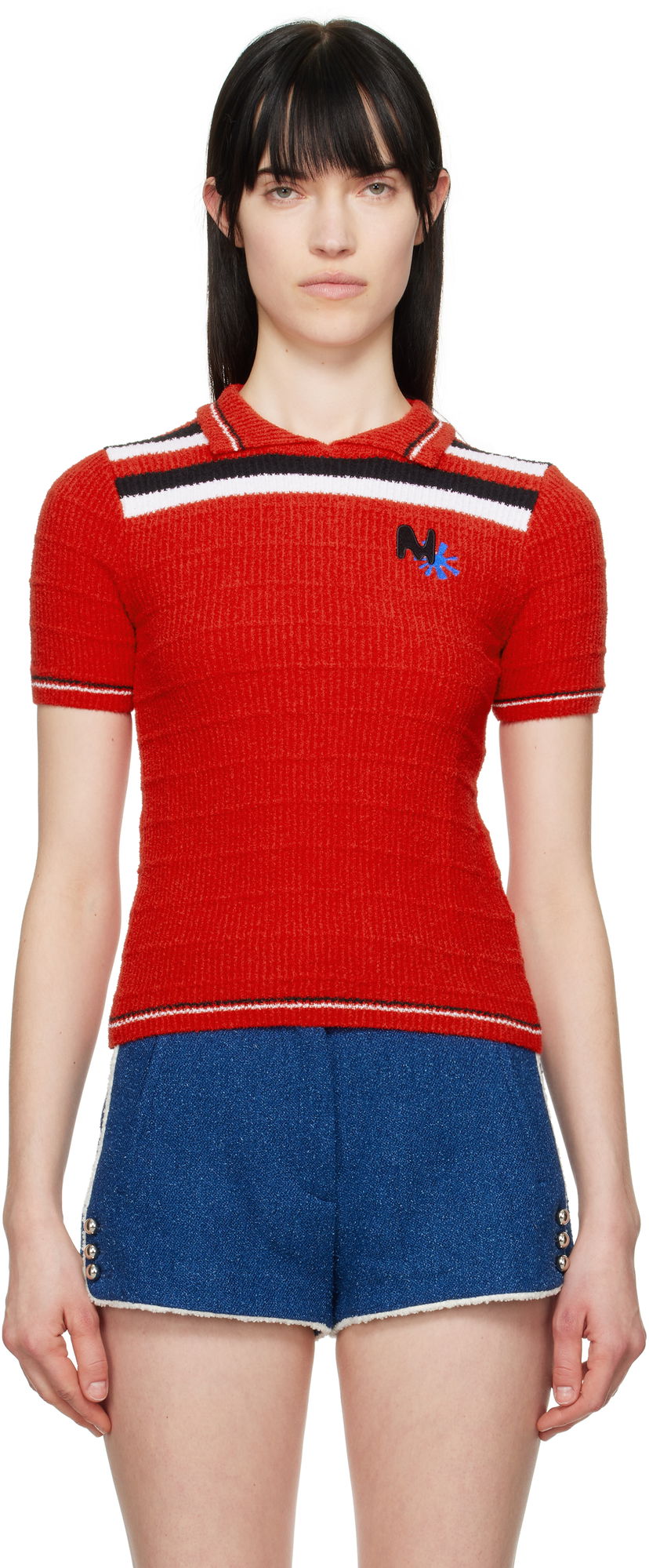 Poolopaita MSGM MSGM Embroidered Logo Polo Punainen | 3841MDM202 257289