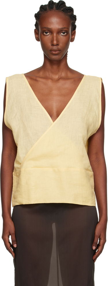Tankkitoppi Baserange Baserange Garlin Wrap Linen Top Keltainen | TSGA-FL-AU25, 0
