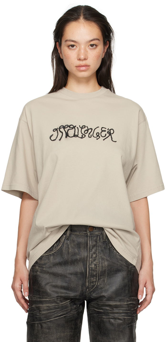 T-paita Ottolinger Ottolinger Oversized Puffy Logo T-Shirt Beige | 1150102121