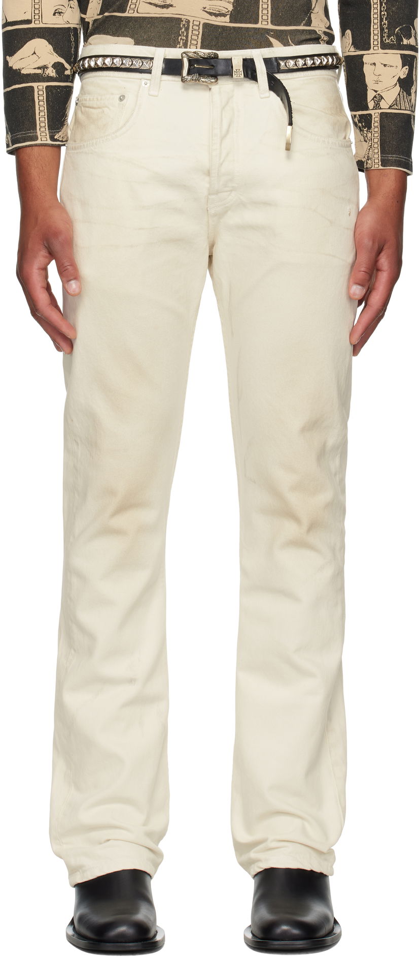 Jeans Enfants Riches Déprimés Enfants Riches Déprimés Classic Flare Leg Jeans Valkoinen | 050-401