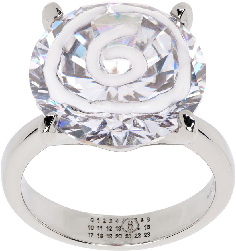Sormus Maison Margiela MM6 Maison Margiela Silver Tone Logo Ring Metallinen | SM7UQ0087 P8372