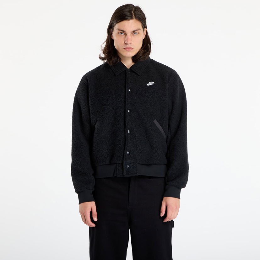 Takki Nike Sportswear Club High-Pile Fleece Coaches Jacket Musta | HV1429-010