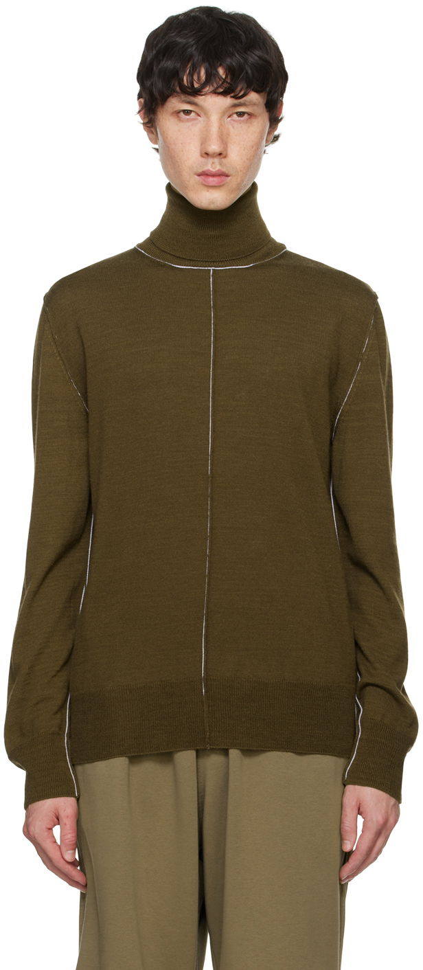 Villapaita Maison Margiela MM6 Green Wool Turtleneck Vihreä | SH0HA0002 M13037