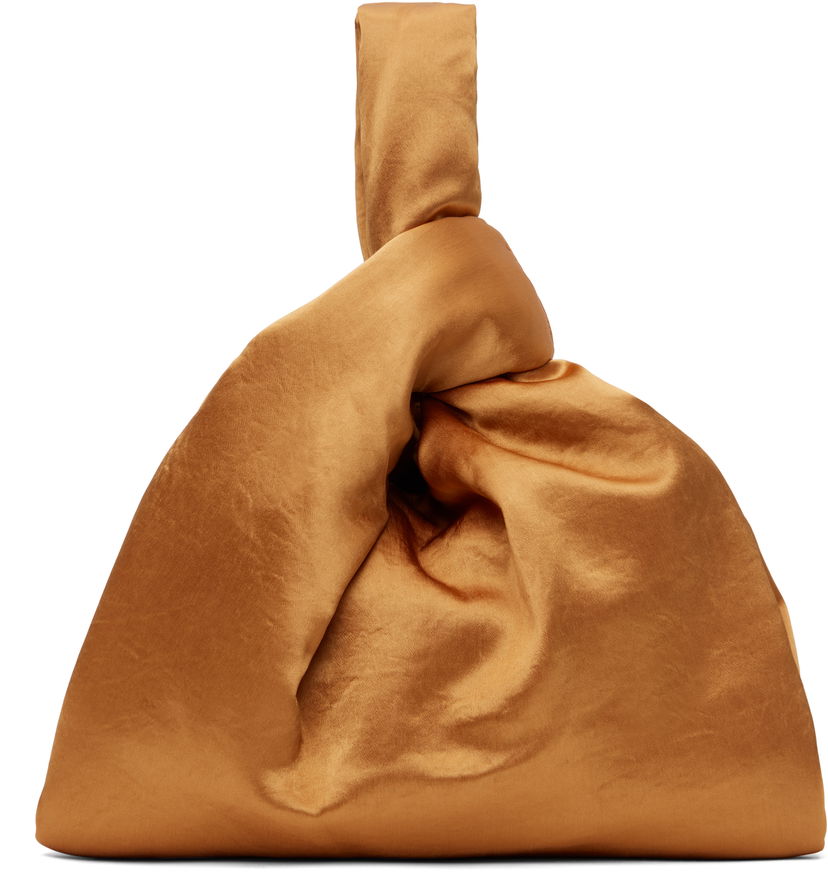 Käsilaukku Nanushka Nanushka Jen Knotted Satin Pouch Ruskea | NW25RSBG02419