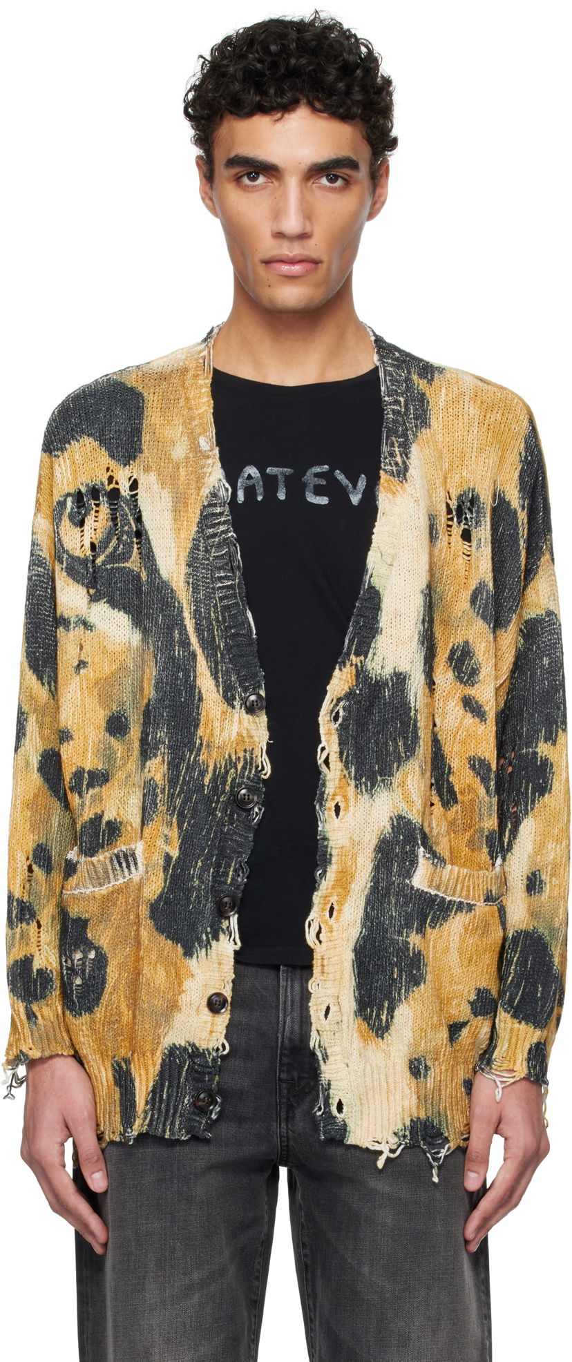 Villapaita R13 R13 Printed Oversized Cardigan Keltainen | R13WY198-Y191B