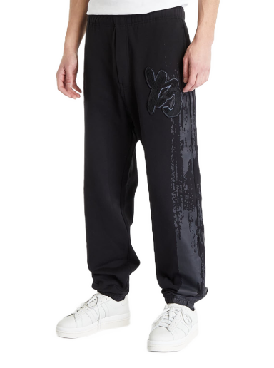Cargo housut Y-3 Graphic Logo French Terry Pants Musta | H44805