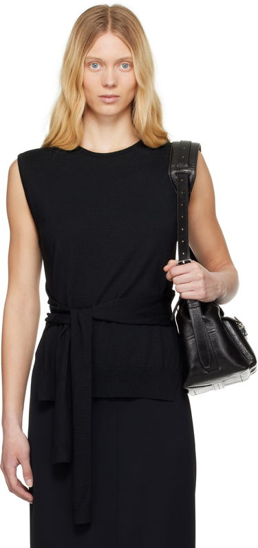 Villapaita LEMAIRE Lemaire Trompe L'oeil Sleeveless Tie-Waist Sweater Musta | TO1323 LK087, 0
