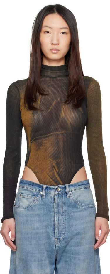 Body Jean Paul Gaultier Jean Paul Gaultier Printed High Neck Bodysuit Ruskea | 25/03-W-TO334-M004P-4812, 0