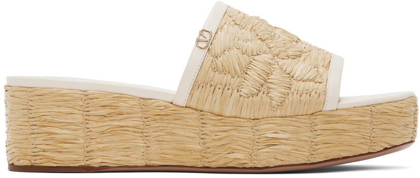 Tennarit ja kengät Valentino Valentino Garavani Raffia Wedge Sandals Beige | 4W2S0IR4JPK
