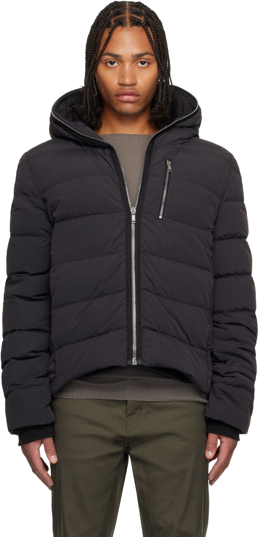 Puffer takki Rick Owens Concordians Quilted Down Jacket Musta | RU02E1722 MTD1