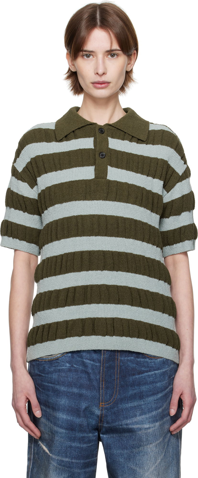 Poolopaita Andersson Bell Andersson Bell Bubble Stripe Polo Vihreä | atb1246m