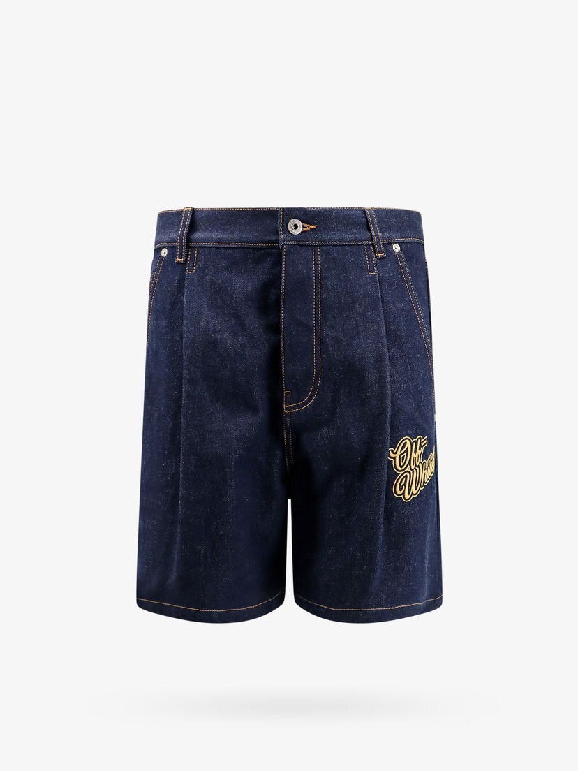 Shortsit Off-White BERMUDA SHORTS - OFF WHITE Tummansininen | OMYC021S24DEN0024522