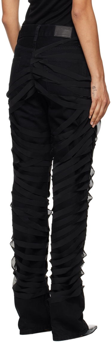 Jeans Helmut Lang Ribbons Decorated Worker Pants Musta | O06DW201, 2