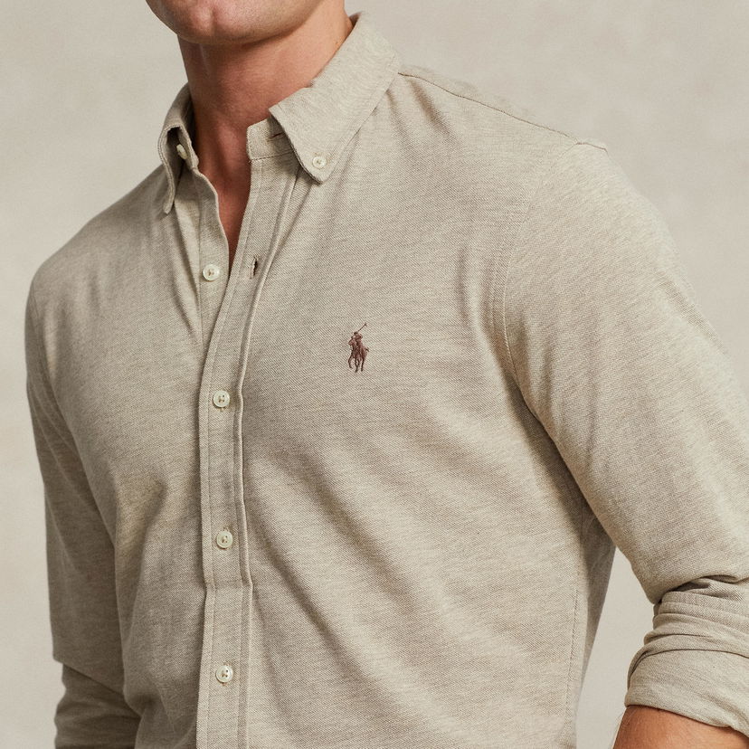 Paita Polo by Ralph Lauren Ralph Lauren Featherweight Pique Shirt Beige | 710654408119