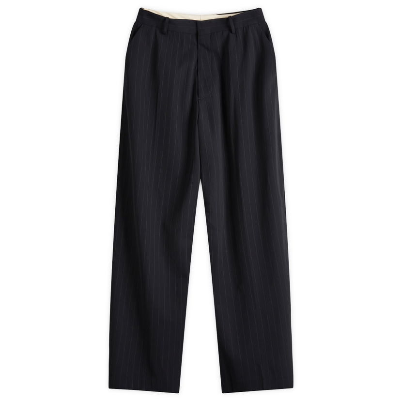 Housut Acne Studios Pinstripe Trousers Pasant Vis, Size 46 Tummansininen | BK0669-BG3