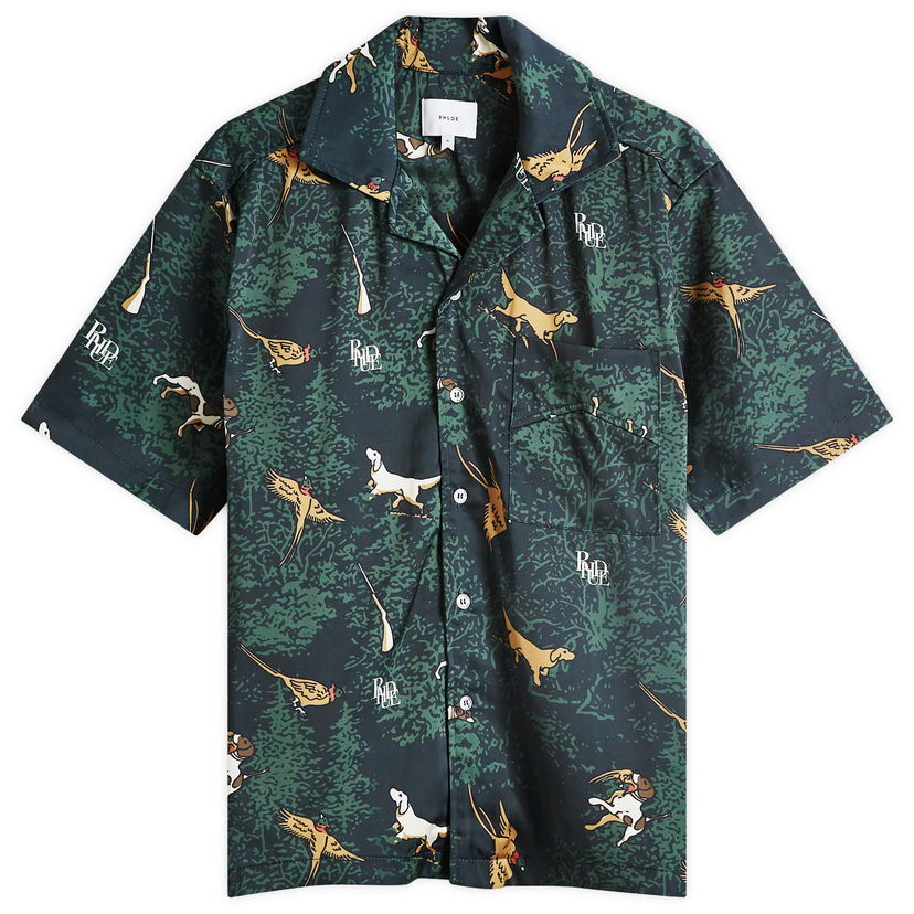 Paita Rhude Scrambled Dog Vacation Shirt Vihreä | RHFW24SR010160015