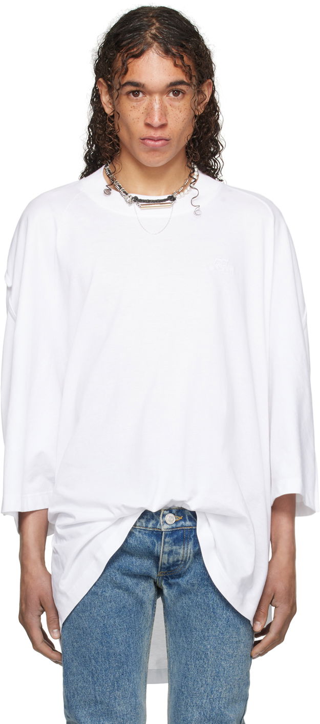 T-paita Jean Paul Gaultier Jean Paul Gaultier Shayne Oliver Edition Oversized T-Shirt Valkoinen | 24/27-U-TS068B-J063-01