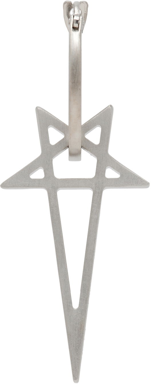 Korvakorut Rick Owens Silver Porterville Pentagram Single Earring Metallinen | RJ0000067 MMT