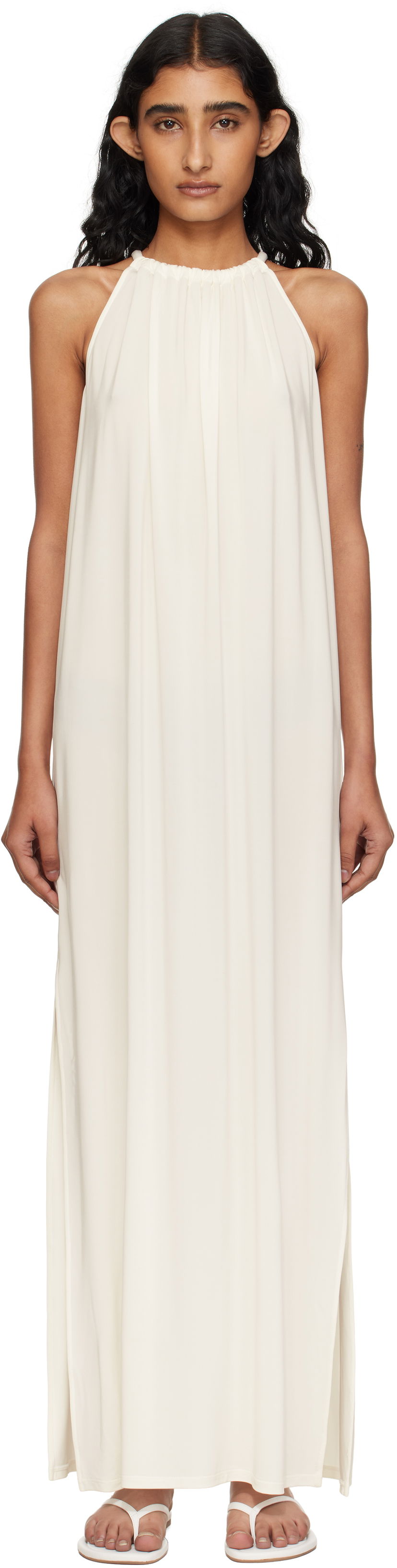 Mekko Max Mara Max Mara Diego Midi Dress Valkoinen | 2516621029600