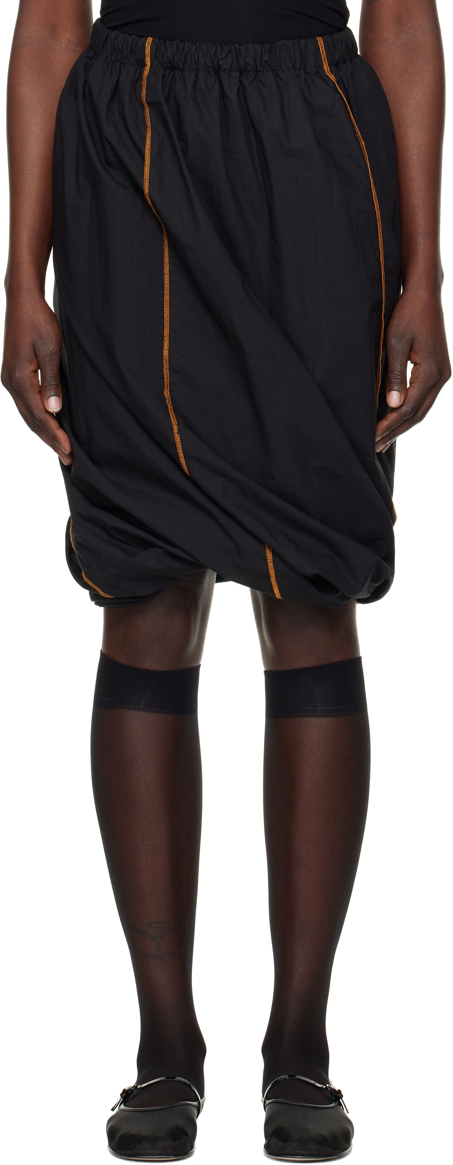 Hame Baserange Turn Midi Skirt Musta | SKTU-PO-SP25, 0