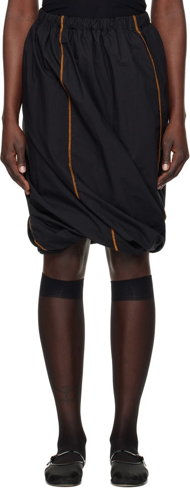 Hame Baserange Turn Midi Skirt Musta | SKTU-PO-SP25, 0
