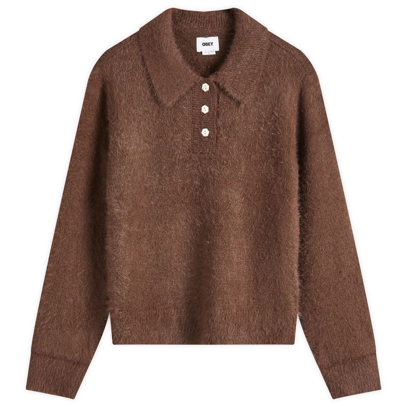 Villapaita OBEY Esme Polo Sweater Ruskea | 251000121
