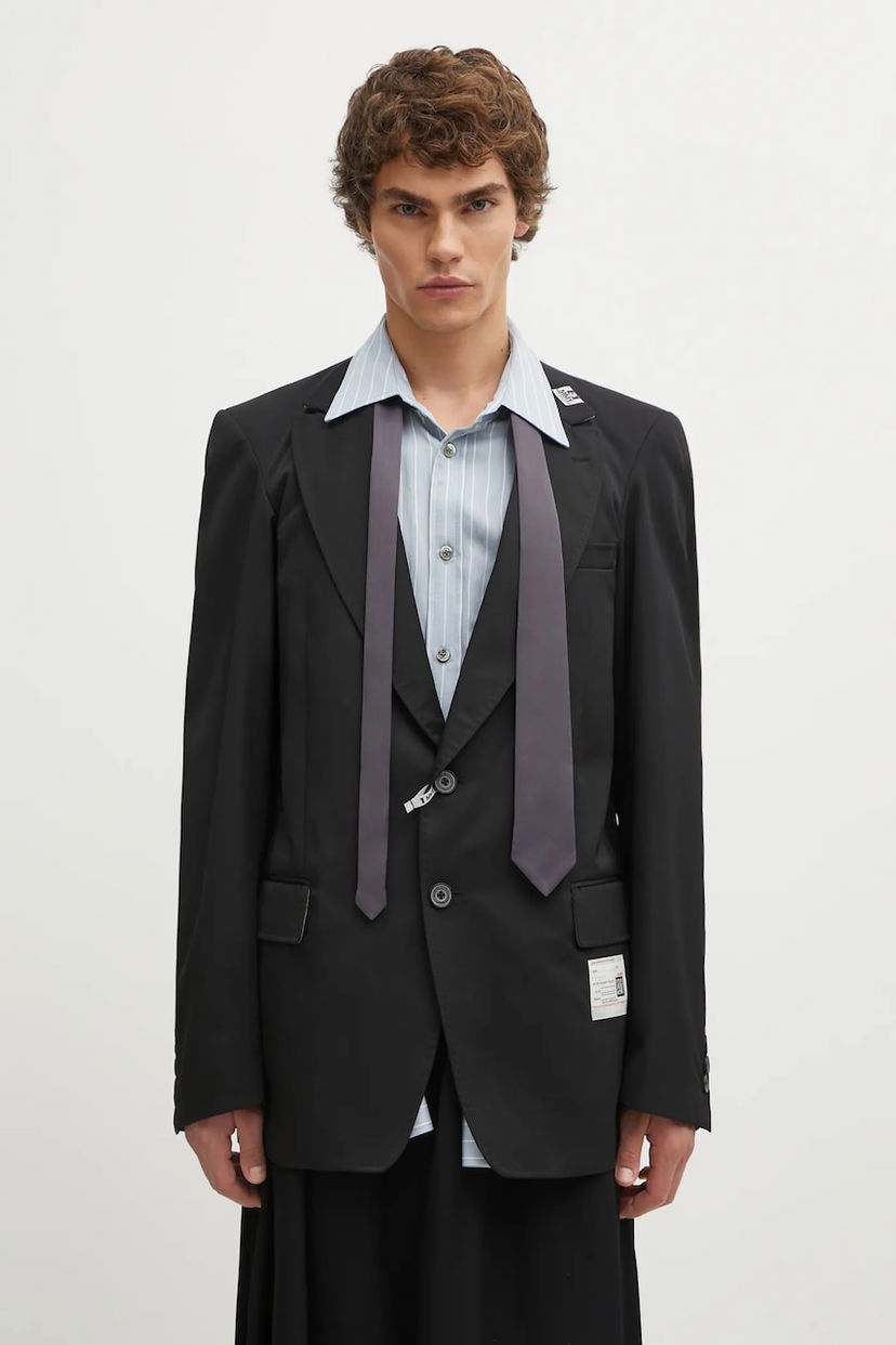 Takki Maison MIHARA YASUHIRO Maison MIHARA YASUHIRO LAYERED Blazer Musta | A15JK031