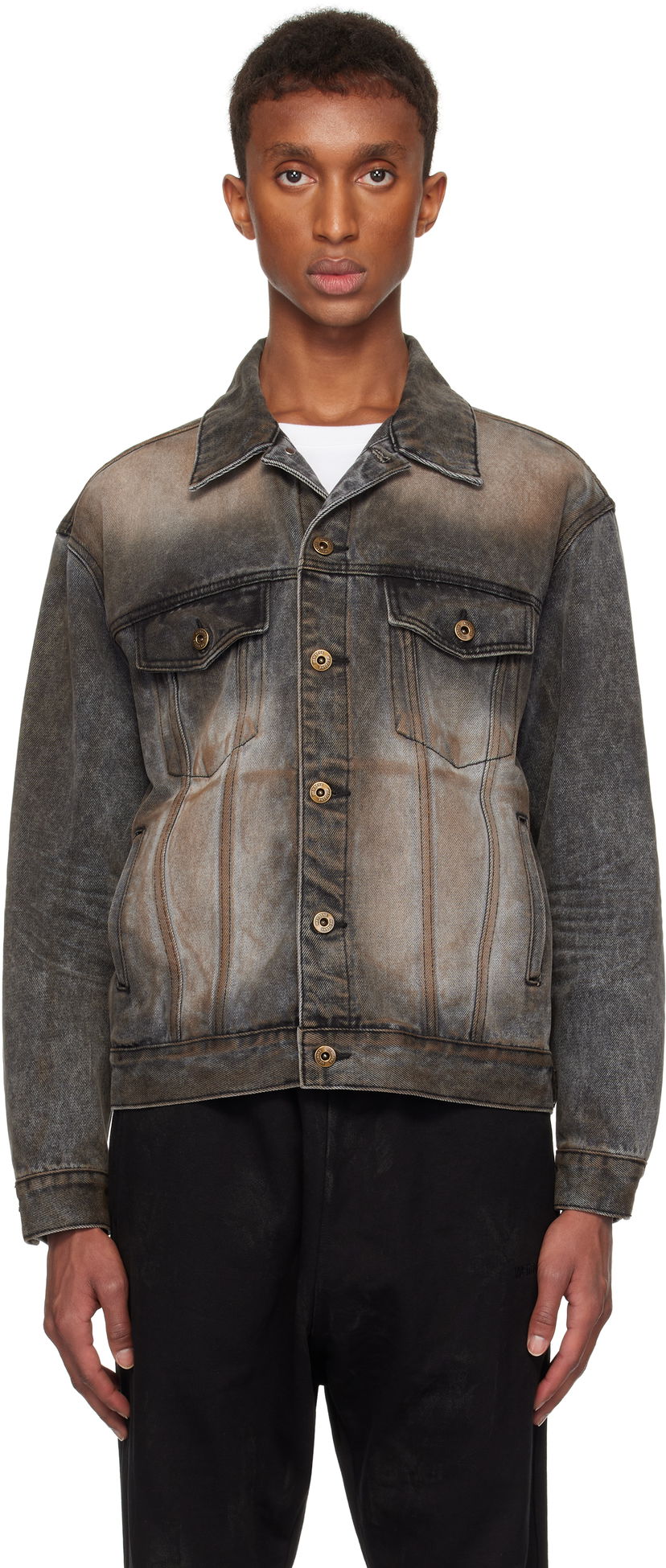 Takki We11done We11done Washed Denim Jacket Harmaa | WD-DJ3-24-315-U-BK