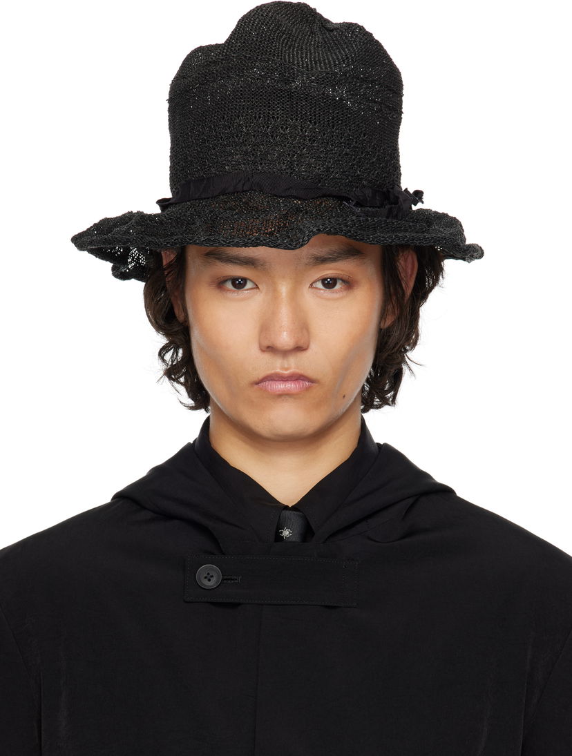 Hattu Yohji Yamamoto Yohji Yamamoto Paper PE Mountain Hat Musta | HP-H03-960