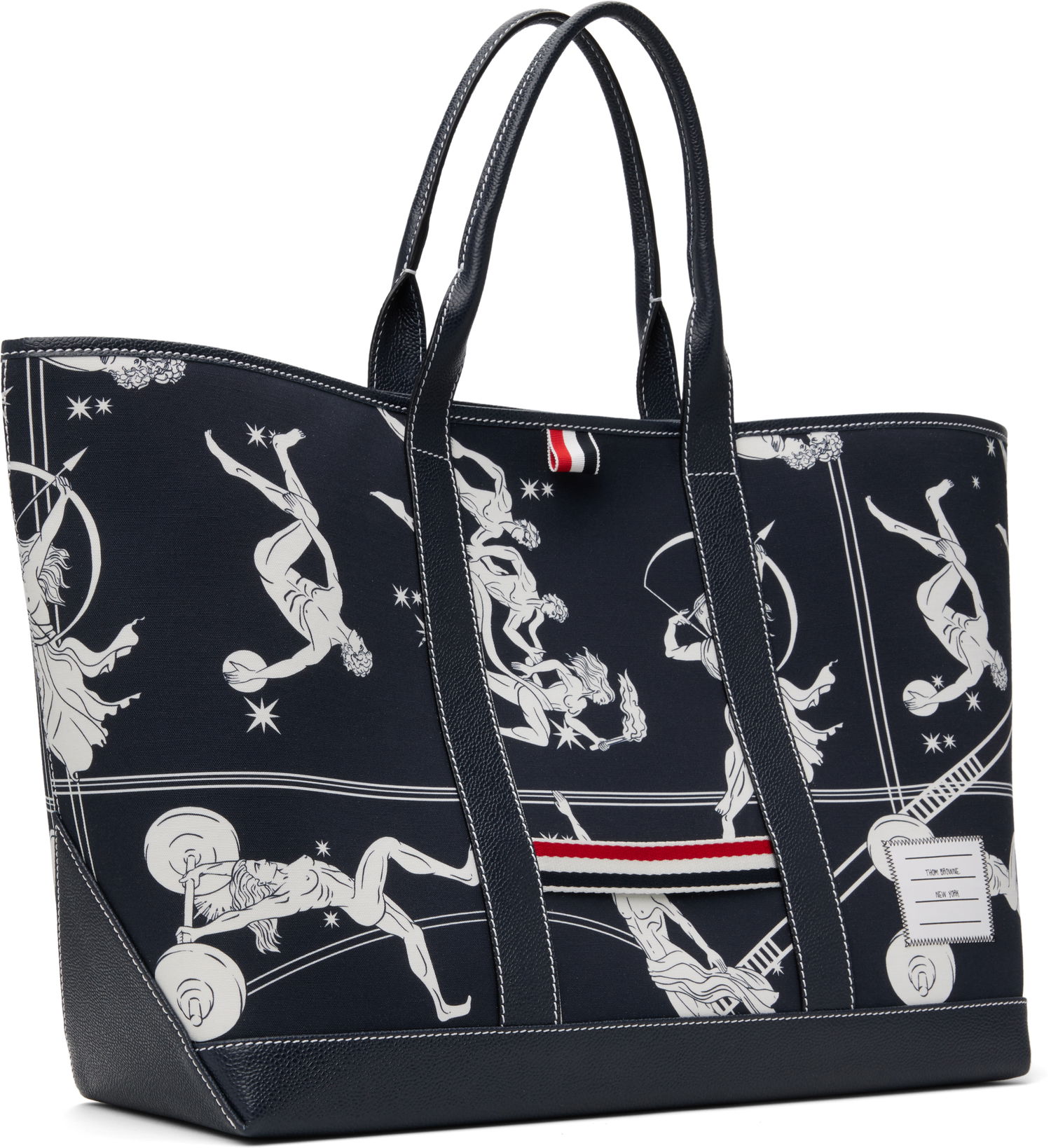 Kangaskassi Thom Browne Thom Browne Olympic Constellation Medium Tool Tote Tummansininen | MAG389A-F0891, 1