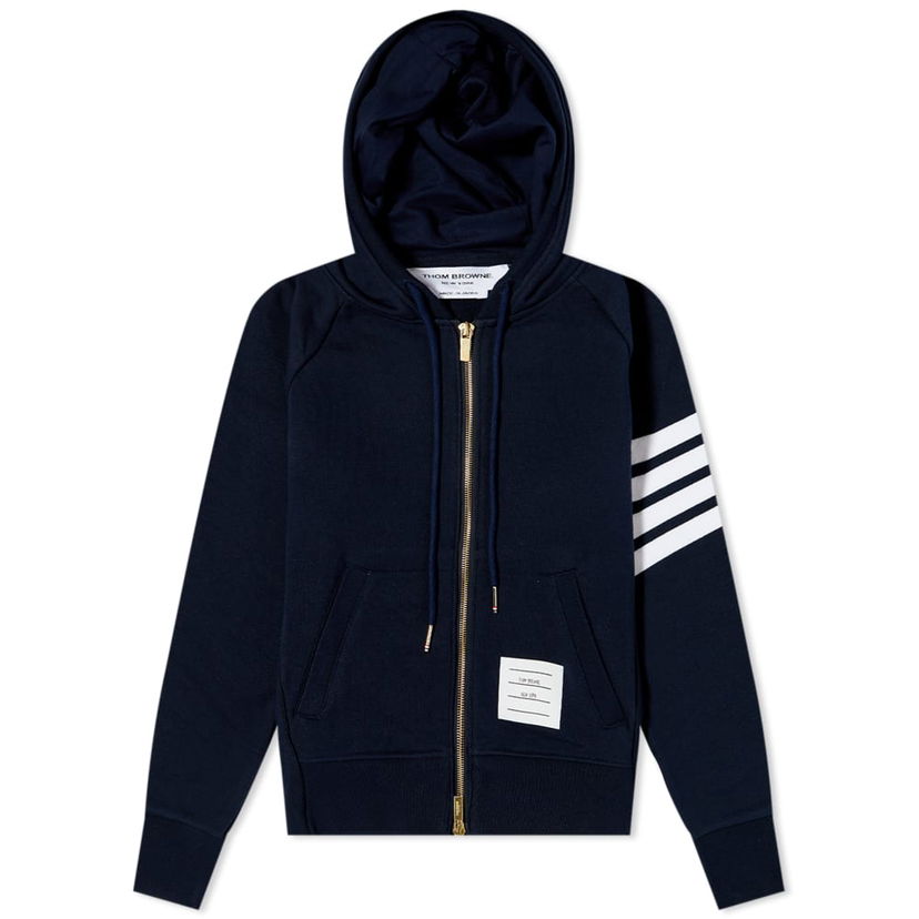 Huppari Thom Browne Thom Browne Classic 4-Bar Zip Hoodie Tummansininen | FJT001A-00535-415
