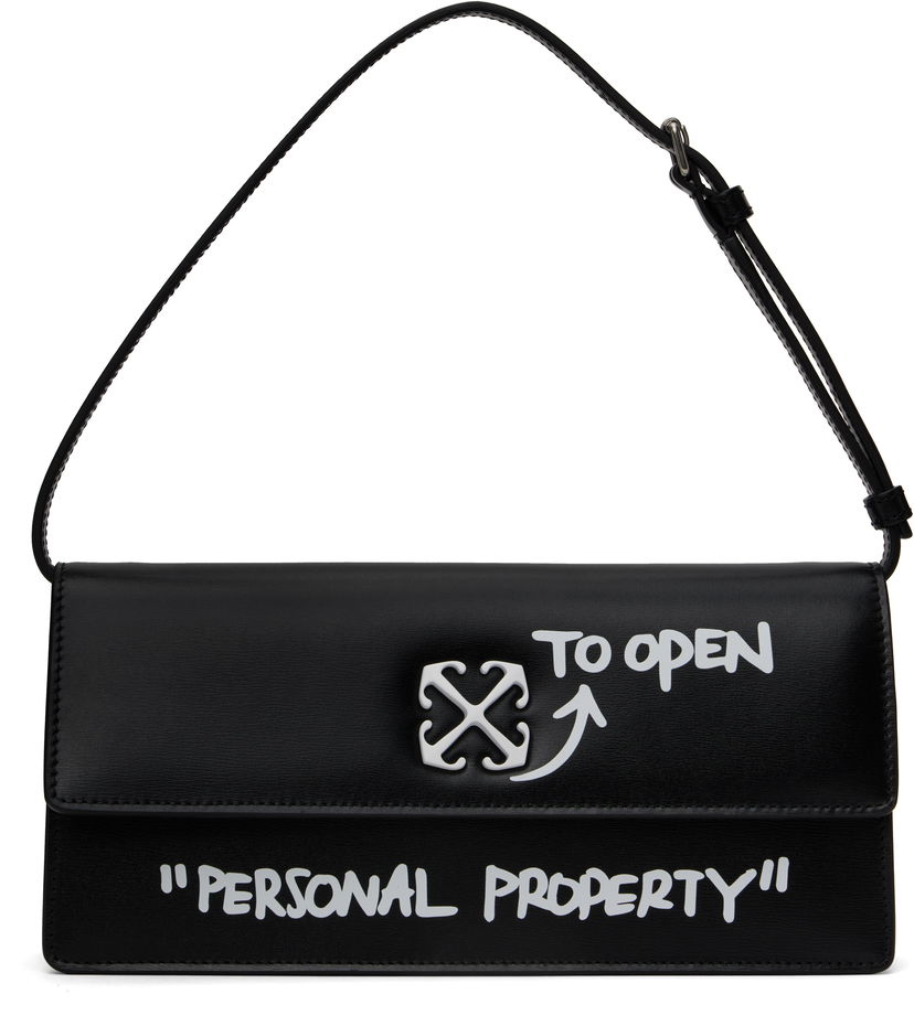 Käsilaukku Off-White Off-White Jitney 1.0 Quote Shoulder Bag Musta | OWNN172C99LEA0021001