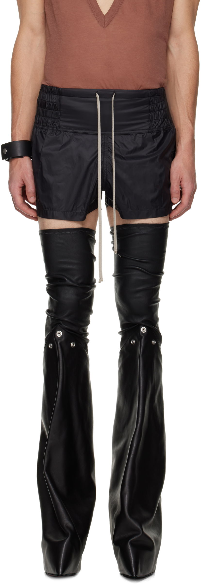 Shortsit Rick Owens Concordians Boxing Shorts Musta | RR02E1302 NP