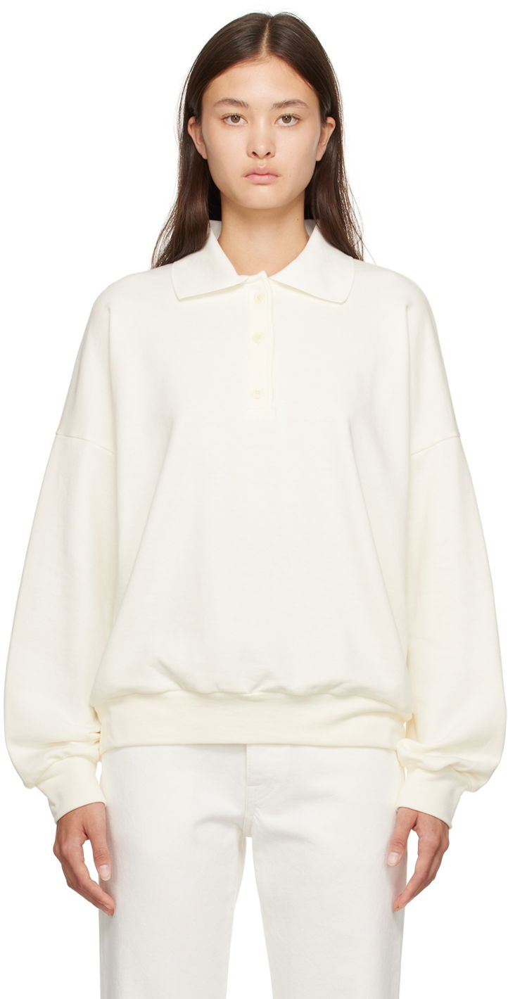 Huppari The Row Corzas Oversized Polo Sweatshirt Valkoinen | 5748-K290