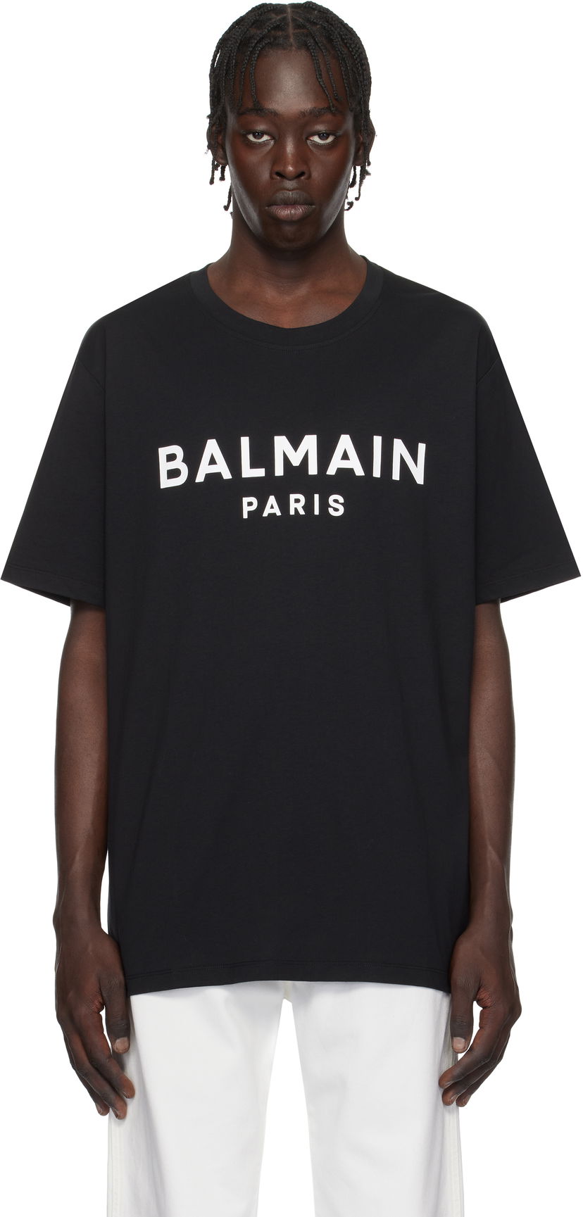 T-paita Balmain Print T-Shirt Musta | EH1EG010BB73