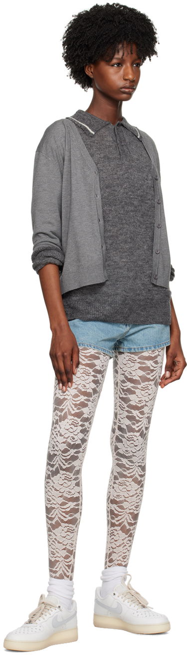 Villapaita We11done Frayed Polo Sweater Harmaa | WD-KT1-23-665-U-GY, 3