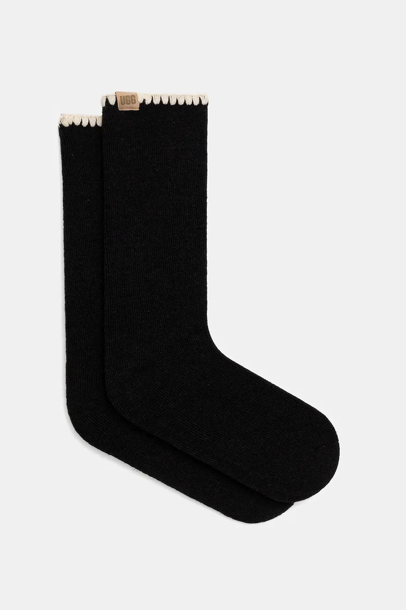 Sukat UGG MARLENY Wool Blend Scalloped Trim Socks Musta | 1163870