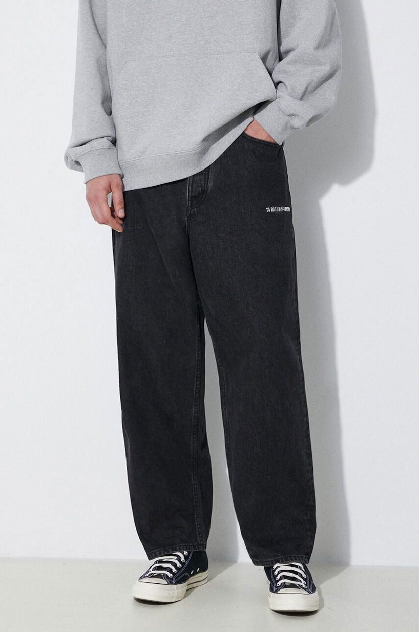 Jeans BAPE A Bathing Ape Metal Logo Pin Denim Pants Musta | 1J80150053