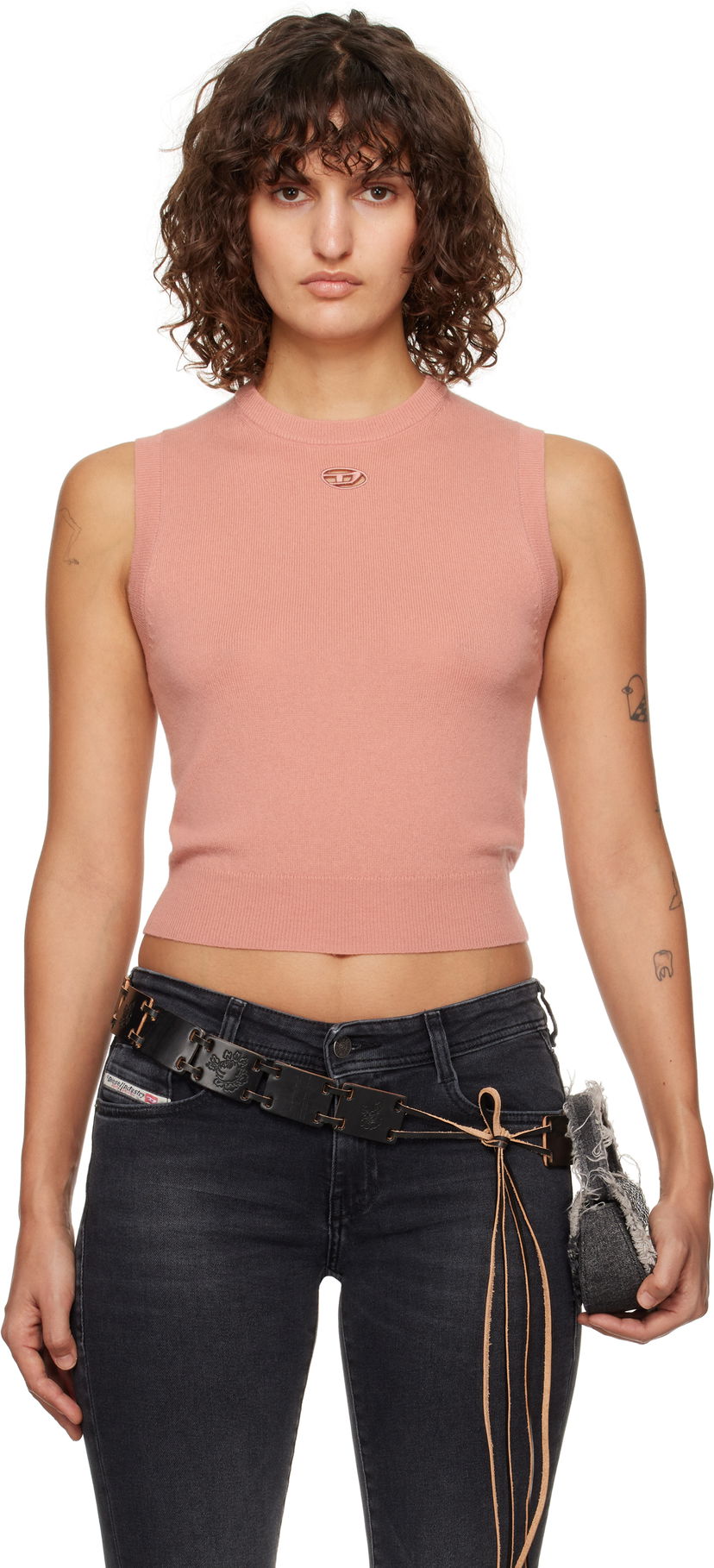 Villapaita Diesel Sleeveless Sweater Vaaleanpunainen | A14838 0GEAY