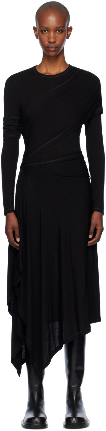 Mekko Helmut Lang Helmut Lang Asymmetric Maxi Dress Musta | O07HW604