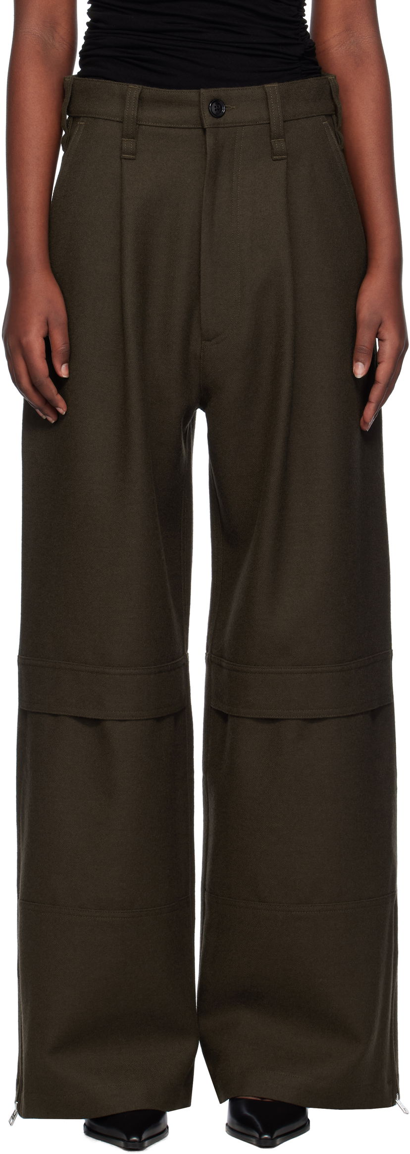 Cargo housut AMI Cargo Trousers Vihreä | FTR305.WV0018