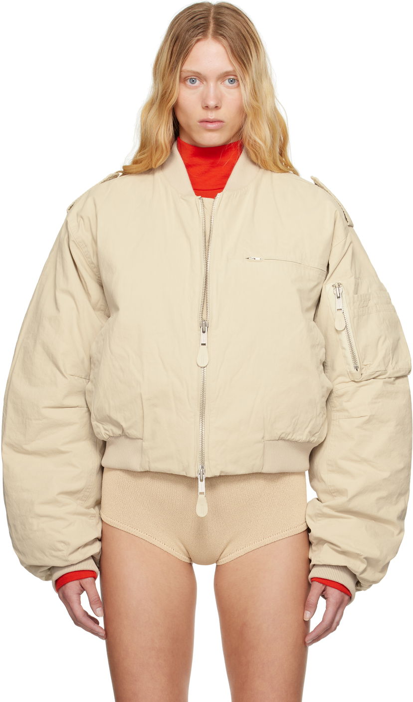 Bomber-takki Entire Studios Entire Studios A-4 Bomber Jacket Beige | ESU-S25-1008-BA