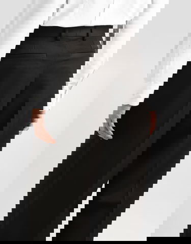 Housut Dolce & Gabbana Dolce & Gabbana Wool Gabardine Pleated Cropped Trousers Musta | GP17DTFU21EN0000, 3