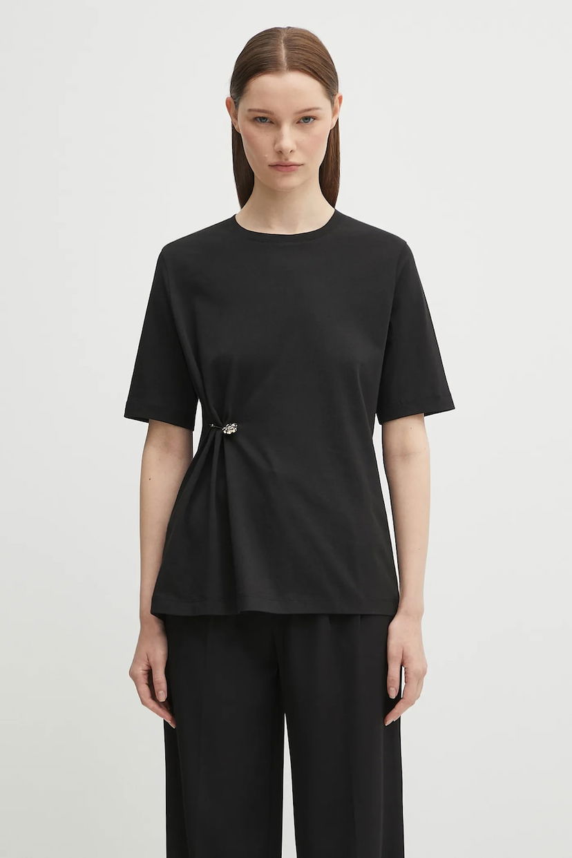 T-paita KENZO Kenzo GOTS Drap Detail Loose T-Shirt Musta | FF62TS3514SG