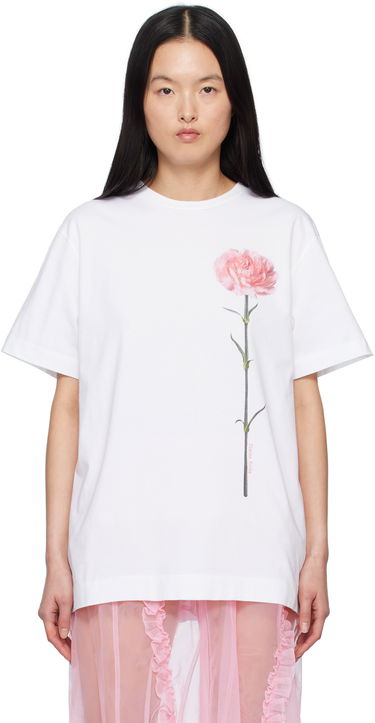 T-paita Simone Rocha Simone Rocha Carnation Print T-Shirt Valkoinen | 5195P32A-W 0569, 0
