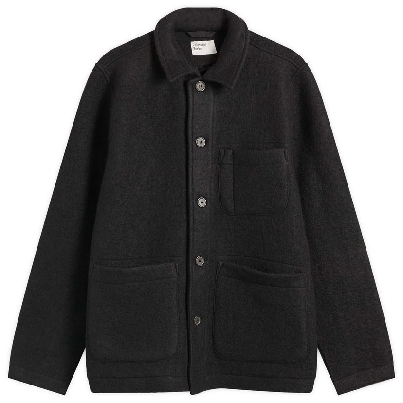 Takki Universal Works Wool Fleece Field Jacket, Size Small Musta | 00017-BLK
