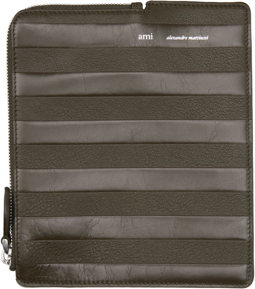 Lompakko AMI AMI Alexandre Mattiussi Leather Midi Wallet Vihreä | USL008.AL0090